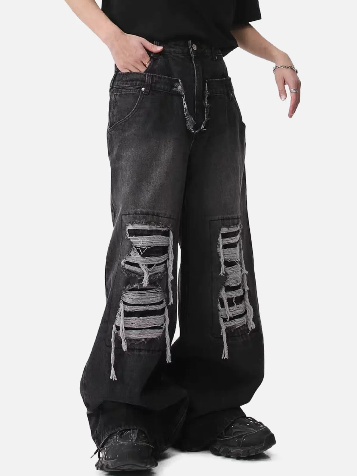 AlanBalen® - Broken Holes Jeans