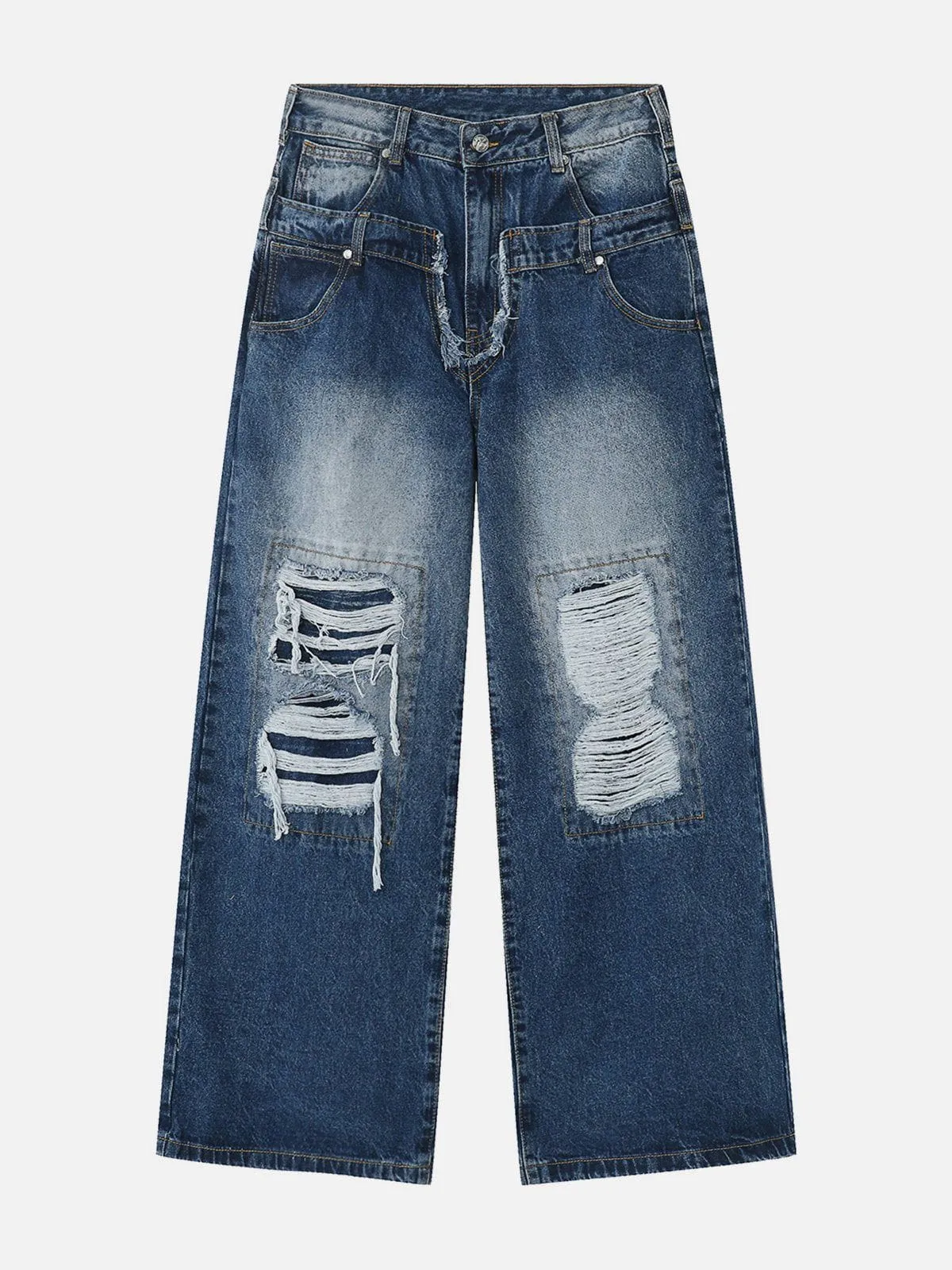 AlanBalen® - Broken Holes Jeans