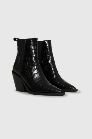 Anine Bing Bekah Boots - Black Embossed