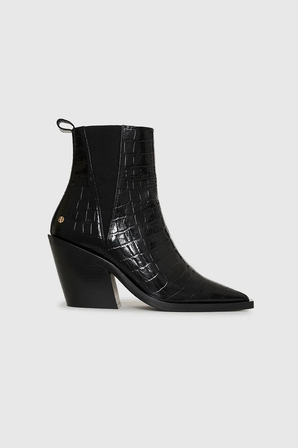 Anine Bing Bekah Boots - Black Embossed