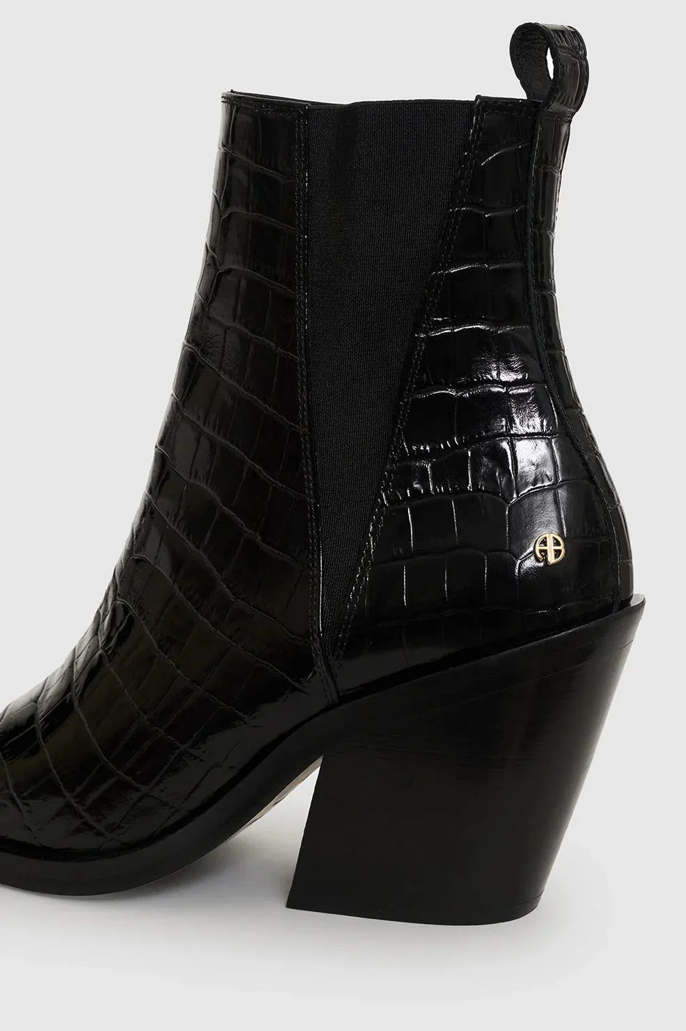 Anine Bing Bekah Boots - Black Embossed