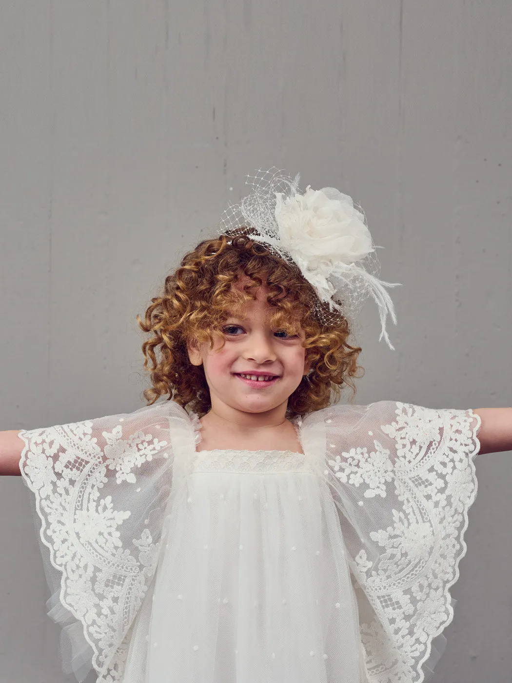 Baptism dress boho with lace - THOMAIS