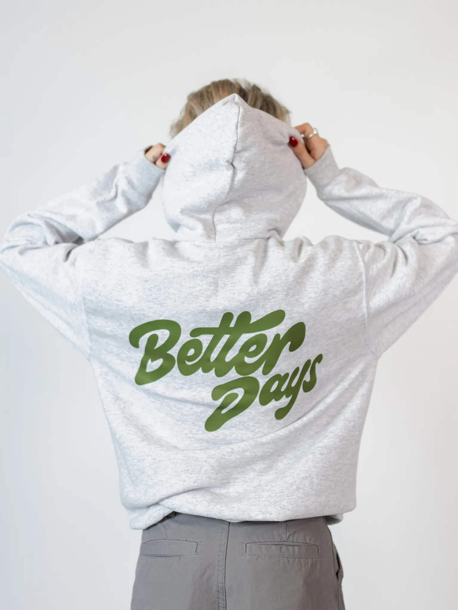 BETTER DAYS HOODIE (tryck bak) - GRÅ