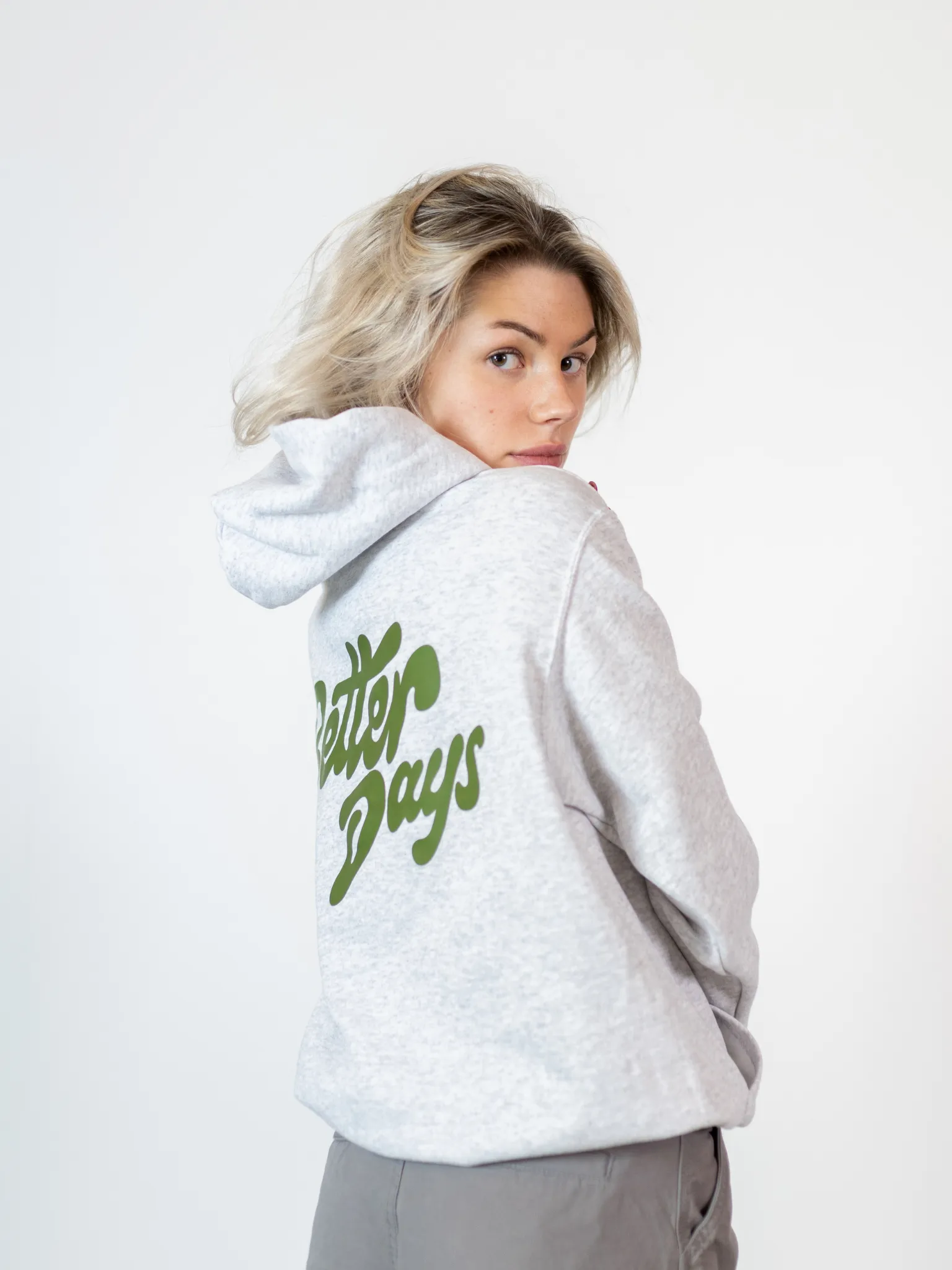 BETTER DAYS HOODIE (tryck bak) - GRÅ
