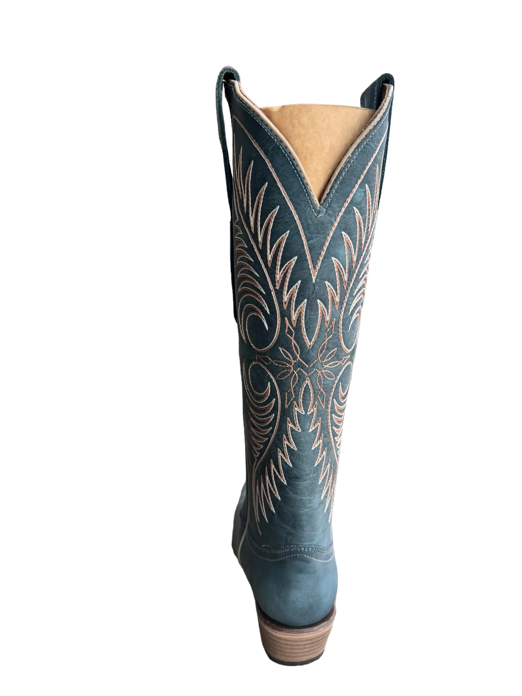 Dusty Blue Embroidered Circle G Cowgirl Boots