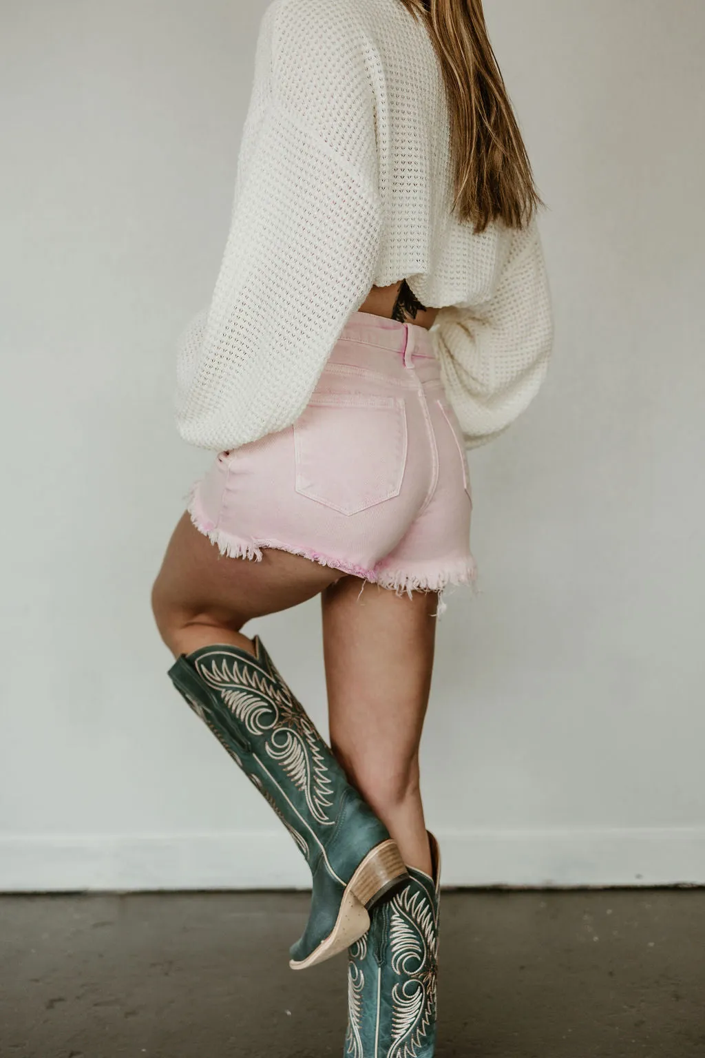 Dusty Blue Embroidered Circle G Cowgirl Boots
