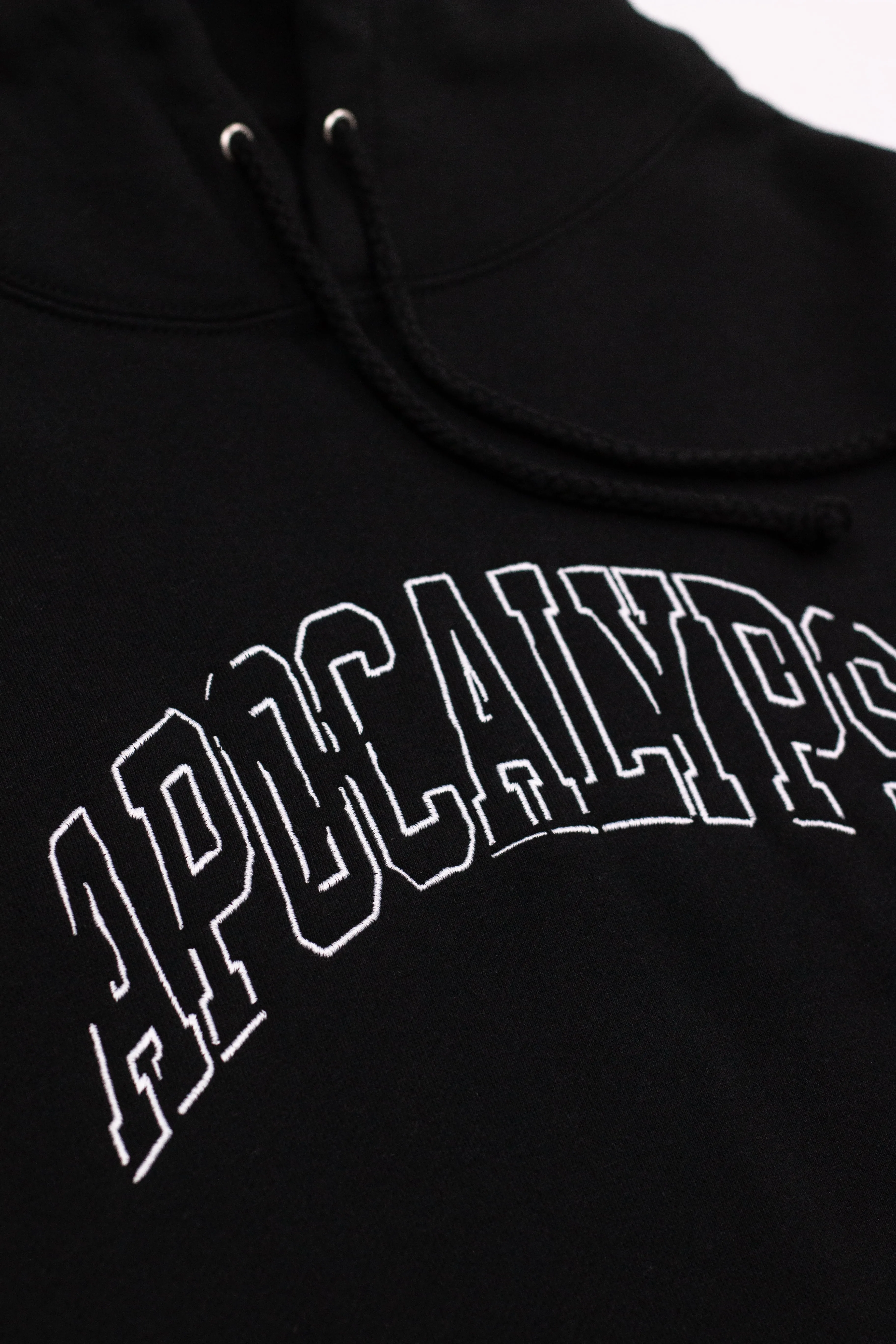 EMBROIDERED APOCALYPSE HOODIE BLACK