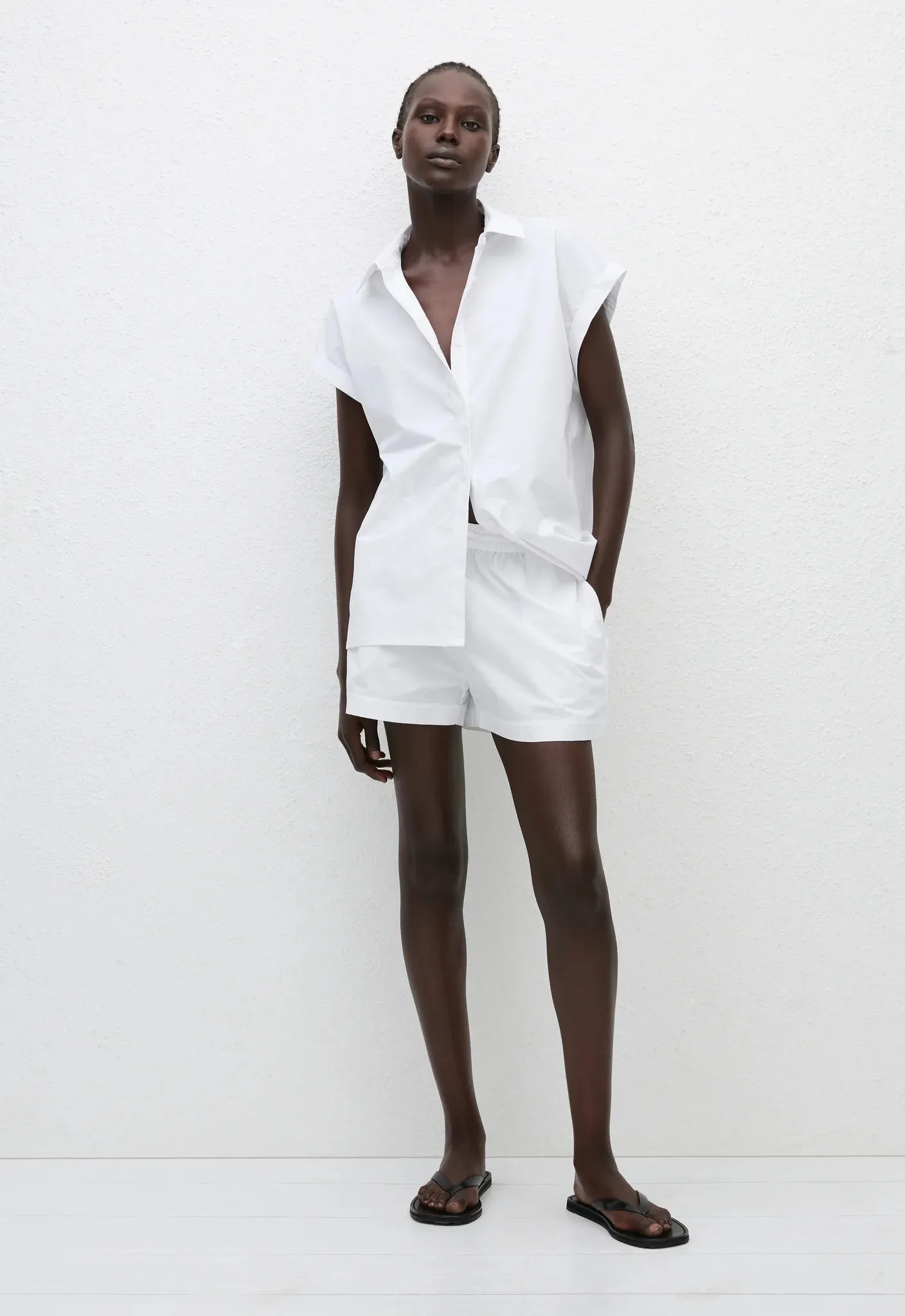 Matteau Relaxed Sleeveless Shirt in White
