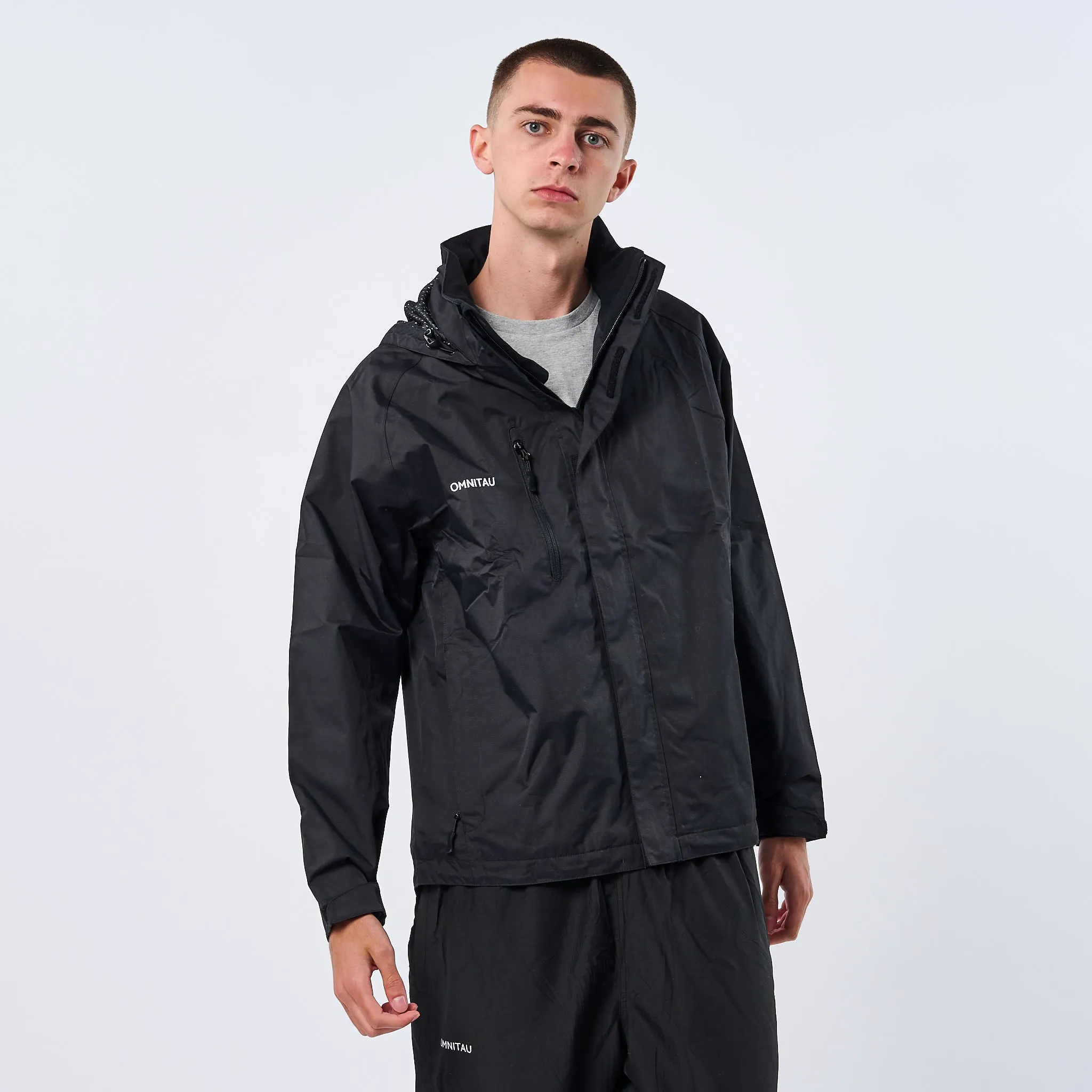 Omnitau Men's Team Sports Waterproof Jacket - Black