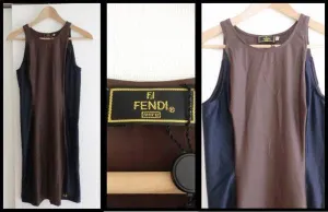 Vintage FENDI brown and grey mode dress. Simple and elegant dress. 0507201