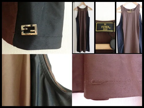 Vintage FENDI brown and grey mode dress. Simple and elegant dress. 0507201