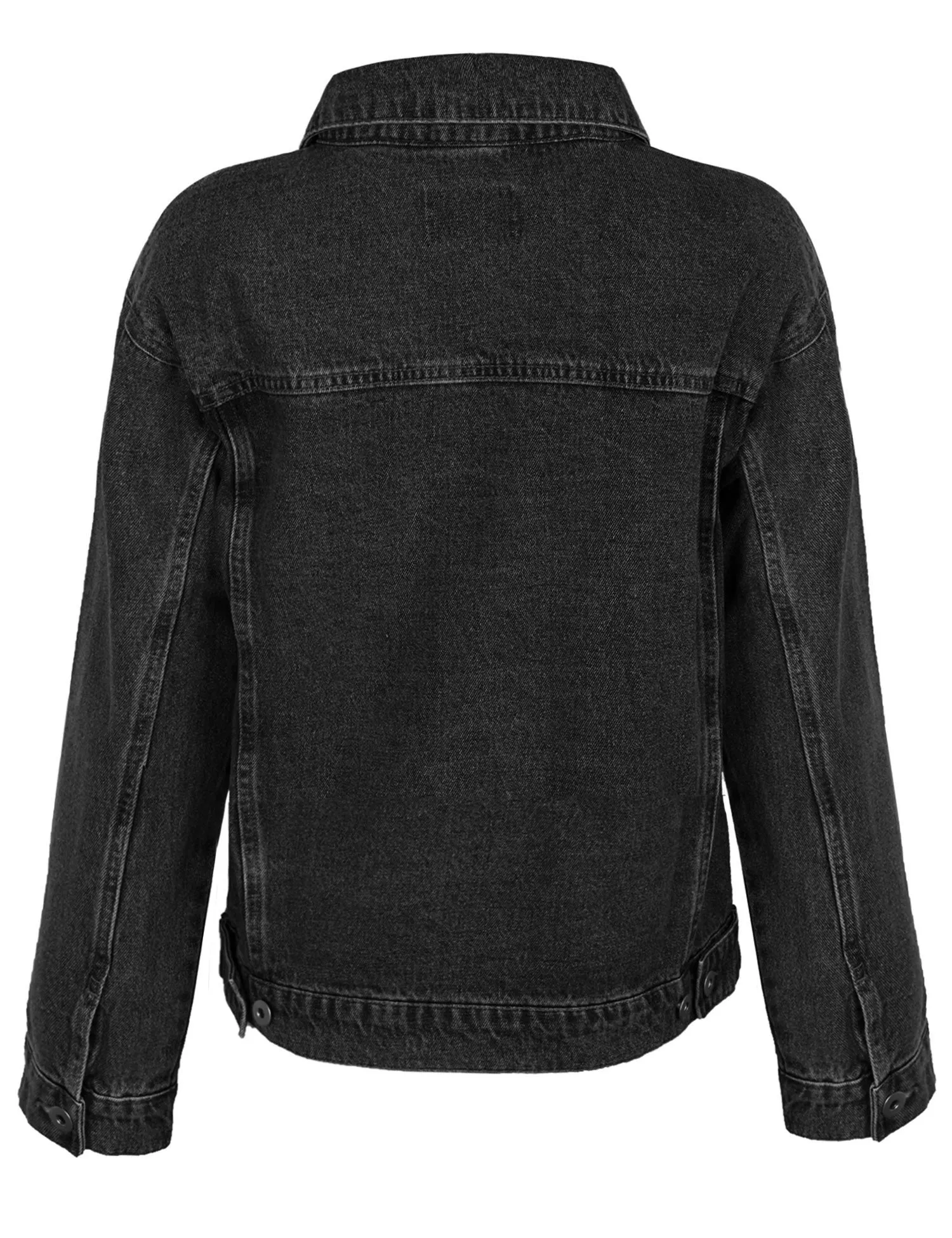 Women's Distressed Boyfreind Denim Jacket Loose Fit with Inner Pockets